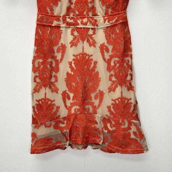 For Love and Lemons San Marcos Mini Backless Dress Red Short Sleeve Size S - Picture 7 of 16